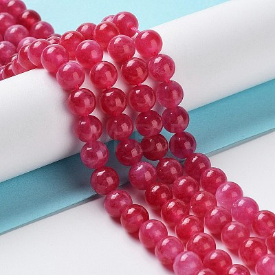 Dyed Natural Malaysia Jade Beads Strands G-G021-02A-08-1