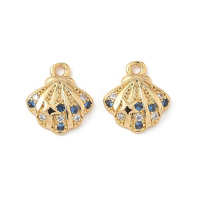 Brass Micro Pave Cubic Zirconia Charms X-KK-C099-01D-G-1