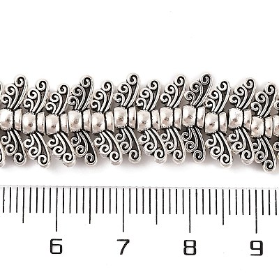 Tibetan Style Wing Alloy Bead Strands TIBEB-O007-22-LF-1