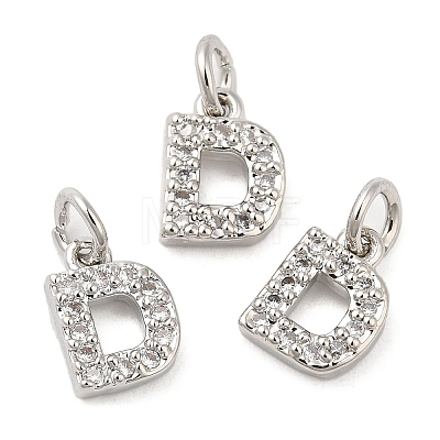 Brass Micro Pave Grade AAA Cubic Zirconia Charms ZIRC-P067-11P-D-NR-1