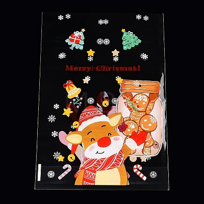 Christams Theme Self-adhesive Plastic Bakeware Bag ABAG-F006-04-1