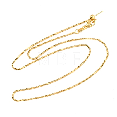 1MM Brass Box Chain Adjustable Slider Necklaces KK-H533-10B-G-1