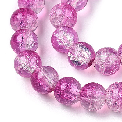 Transparent Crackle Baking Painted Glass Beads Strands DGLA-T003-01A-09-1