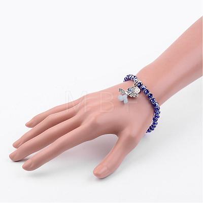 Glass Beads Stretch Bracelets BJEW-JB02546-1