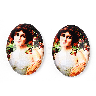 Glass Cabochons GGLA-T004-01-W-1