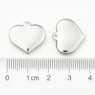 Tarnish Resistant 304 Stainless Steel Mirror Polished Finish Stamping Blank Tag Heart Pendants X-STAS-R063-02-1