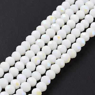 Electroplate Opaque Solid Color Glass Beads Strands EGLA-A044-P1mm-L01-1