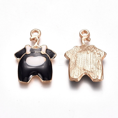 Light Gold Plated Alloy Enamel Pendants PALLOY-TAC0011-11-1