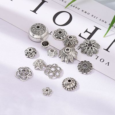 Mixed Style Tibetan Style Alloy Bead Caps TIBE-O006-26-1