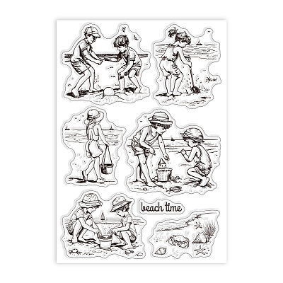 Custom Summer Theme PVC Plastic Clear Stamps DIY-WH0631-0054-1