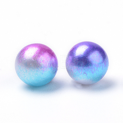 Rainbow Acrylic Imitation Pearl Beads OACR-R065-8mm-A06-1