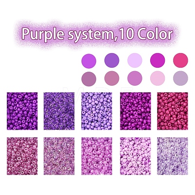 8500Pcs 10 Style Glass Seed Beads SEED-YW0001-80E-1