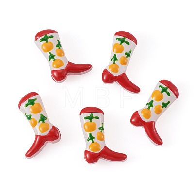 5Pcs Boot Baking Paint Glass Enamel  Beads LAMP-TADJ0001-08A-1