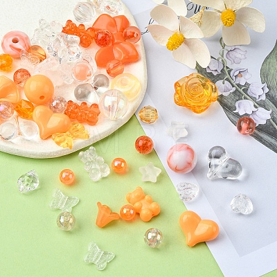 Opaque & Transparent Acrylic Beads MACR-YW0002-01B-1