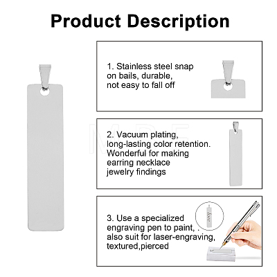 304 Stainless Steel Pendants STAS-UN0013-42P-1