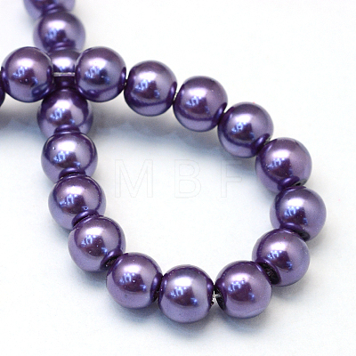 Baking Painted Pearlized Glass Pearl Round Bead Strands HY-Q003-12mm-59-1