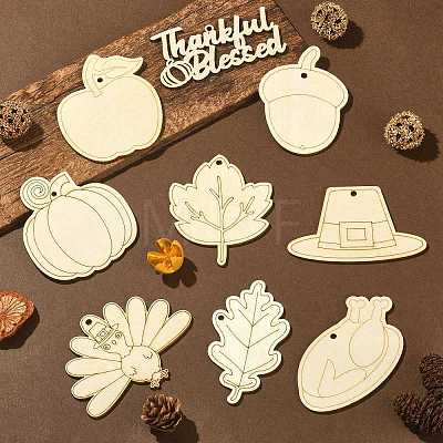 Thanksgiving Day Theme Unfinished Wood Cutouts WOOD-CJC0009-03-1