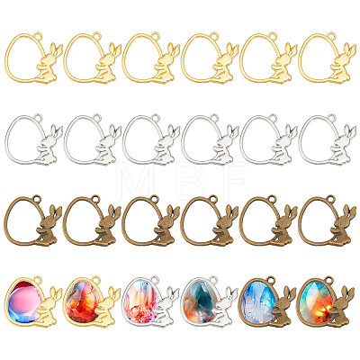 CHGCRAFT 48PCS 3Style Easter Theme Alloy Pendants FIND-CA0008-68-1