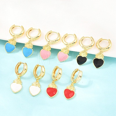 Valentine's Day Brass Hoop Earrings EJEW-Z164-11G-1