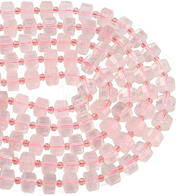 Natural Rose Quartz Beads Strands G-G453-G09-7x12mm-1