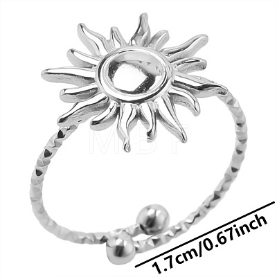 Stainless Steel Sun Cuff Ring for Unisex X-UQ4769-1-1