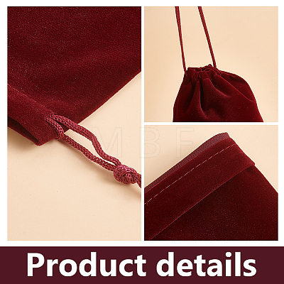   30Pcs Rectangle Velvet Pouches TP-PH0001-21A-1