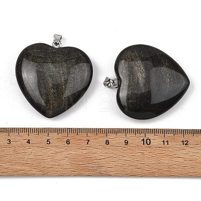 Natural Golden Sheen Obsidian Pendants GG-K002-12A-18-1