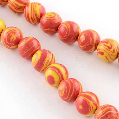 Dyed Synthetical Gemstone Round Bead Strands G-Q939-01A-M-1