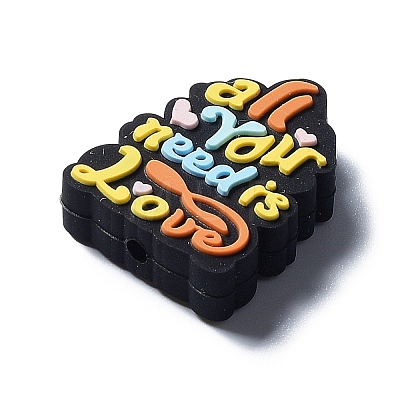 Mother's Day Silicone Beads SIL-Q001-02C-1