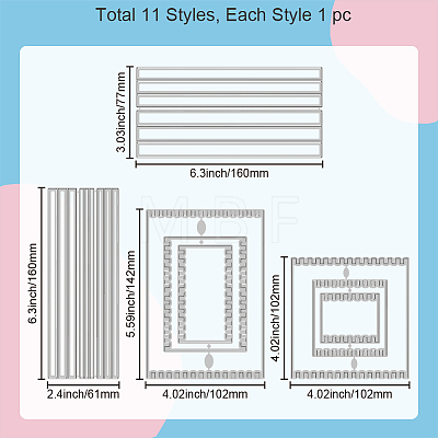 Carbon Steel Cutting Dies Stencils DIY-WH0309-1829-1