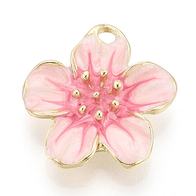 Rack Plating Alloy Enamel Pendants ENAM-T091-49M-G-1