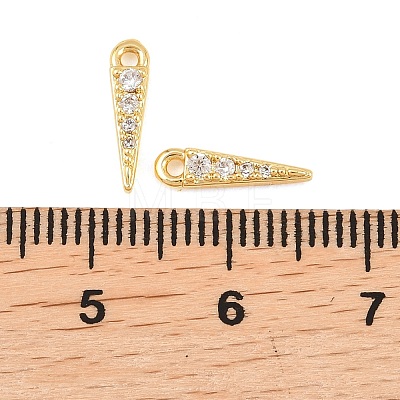 Brass Micro Pave Cubic Zirconia Charms KK-F927-22G-1