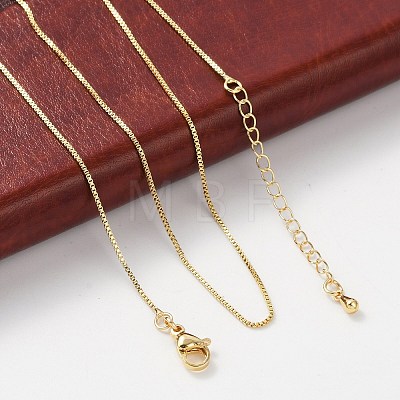 Brass Box Chain Necklaces for Women NJEW-D302-41G-1