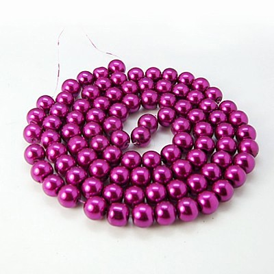 Glass Pearl Round Loose Beads For Jewelry Necklace Craft Making X-HY-6D-B35-1