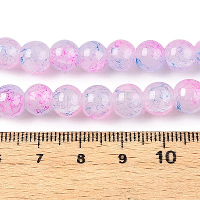 Baking Painted Crackle Glass Bead Strands DGLA-Q023-8mm-YS55-A-1