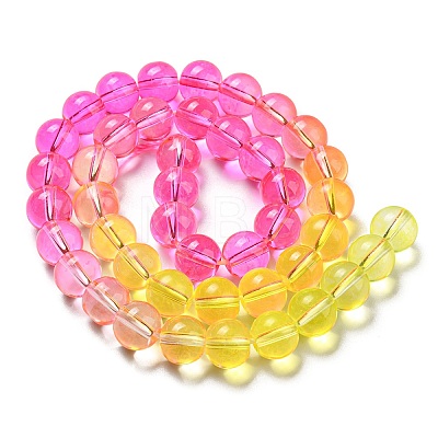 Dyed & Heated Synthetic Quartz Beads Strands G-P502-01C-05-1