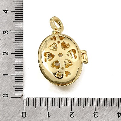 Brass Micro Pave Clear Cubic Zirconia Diffuser Locket Pendants KK-A303-28C-G-1