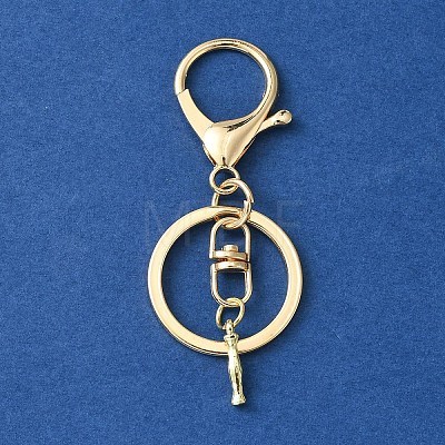 Alloy Initial Letter Charm Keychains KEYC-YW00006-09-1