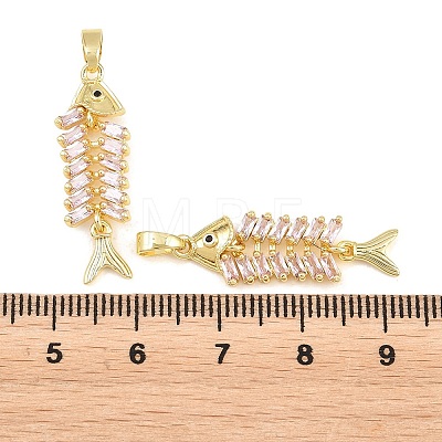 Brass Pink Cubic Zirconia Pendants KK-E800-05A-G-1