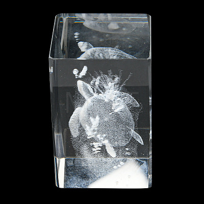 3D Laser Engraving Animal Glass Figurine DJEW-R013-01D-1