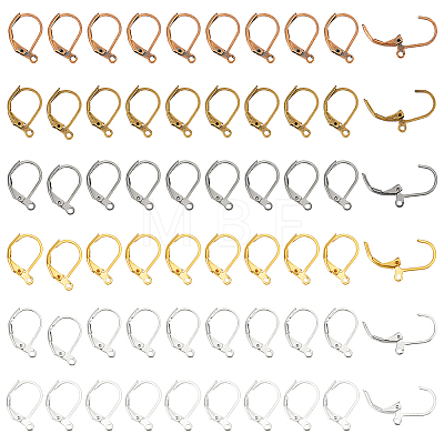 60Pcs 6 Colors Brass Leverback Earring Findings KK-LP0001-24-1