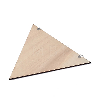 Triangle Rustic Boho Wooden Wall-Mounted Decorations AJEW-L091-B01-1