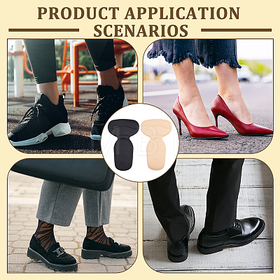 12 Pairs 2 Colors Self-adhesive Sponge T Shape Heel Sticker DIY-WR0005-70-1