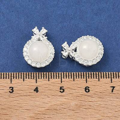 Brass Micro Pave Clear Cubic Zirconia Pendants KK-D228-01S-02-1