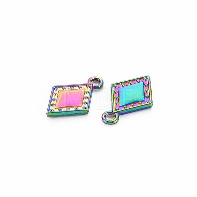 Rack Plating Rainbow Color Alloy Pendants PALLOY-S180-372-1