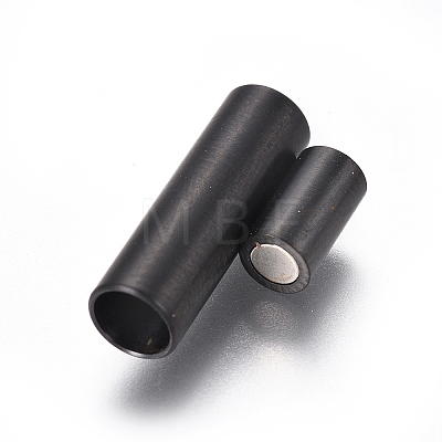 304 Stainless Steel Magnetic Clasps with Glue-in Ends STAS-I120-52MB-C-1