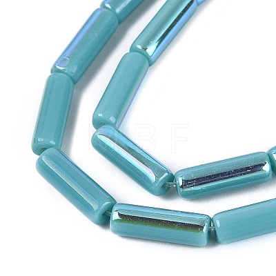 Electroplate Opaque Glass Beads Strands EGLA-Q132-02A-F02-1