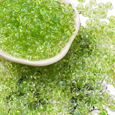 Baking Paint Transparent Colours Glass Round Beads SEED-L011-13A-14-1