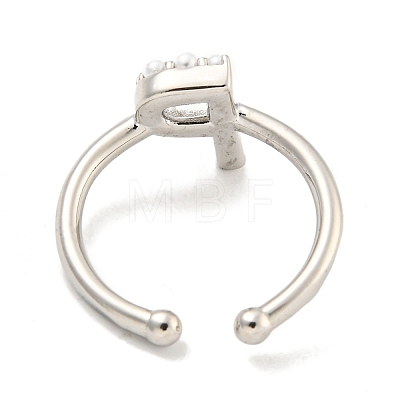 Rack Plating Brass Open Cuff Rings for Women RJEW-F162-01P-P-1