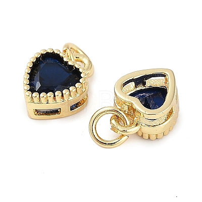 Real 18K Gold Plated Brass Inlaid Cubic Zirconia Charms ZIRC-L100-074G-01-1